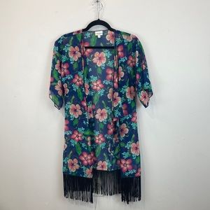 Sheer floral beach coverup